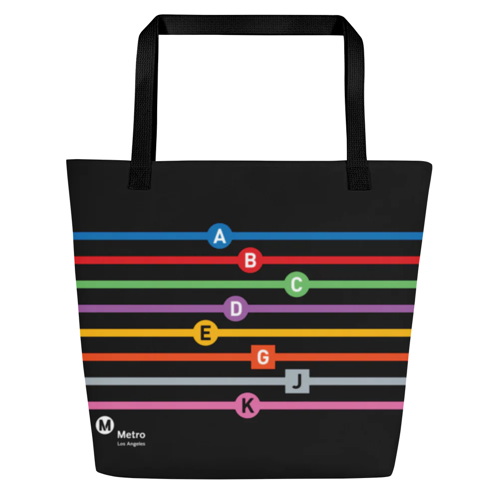 Line Letters Large Tote Bag w/ Pocket - Image 2