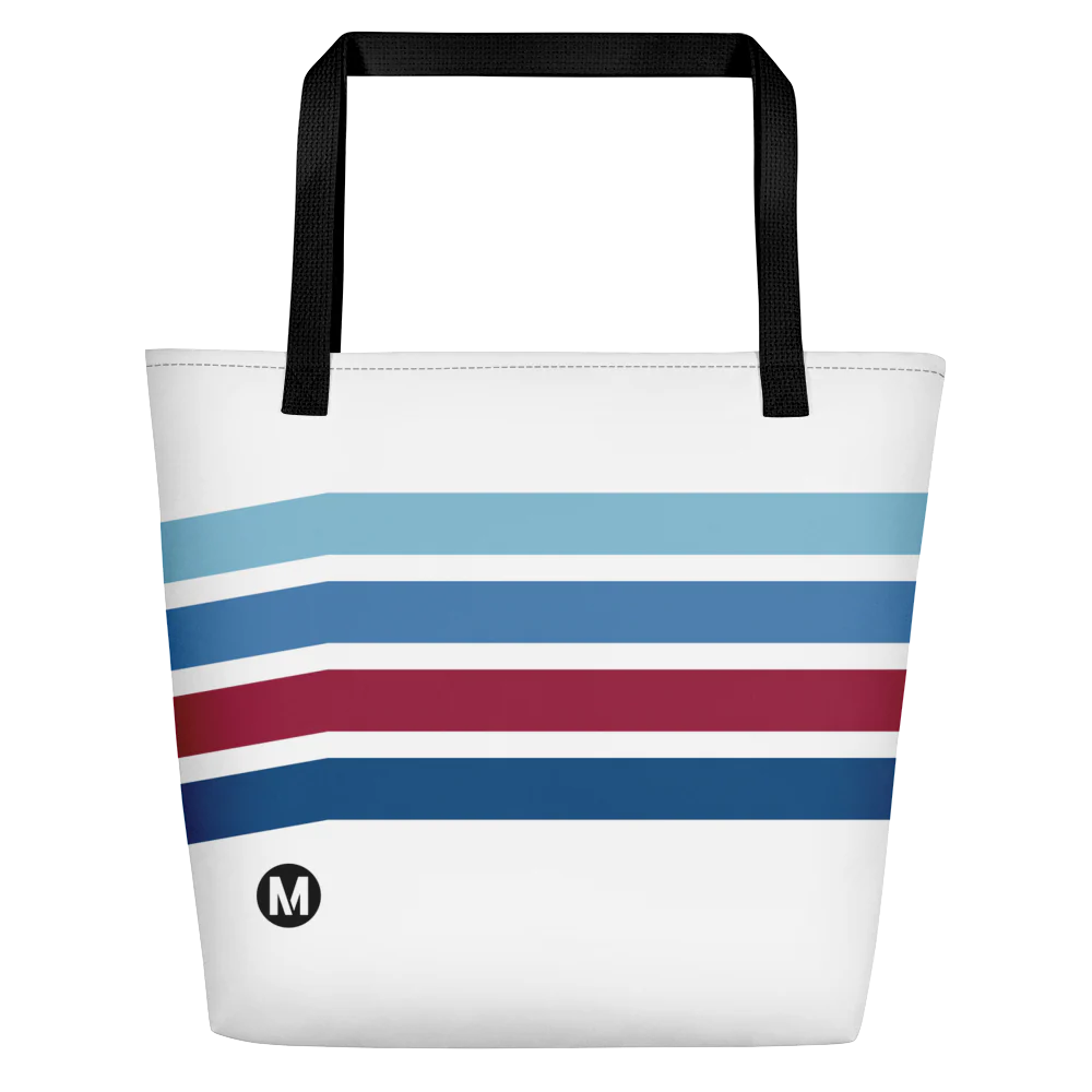 Retro Blue Line Beach Bag - Image 2