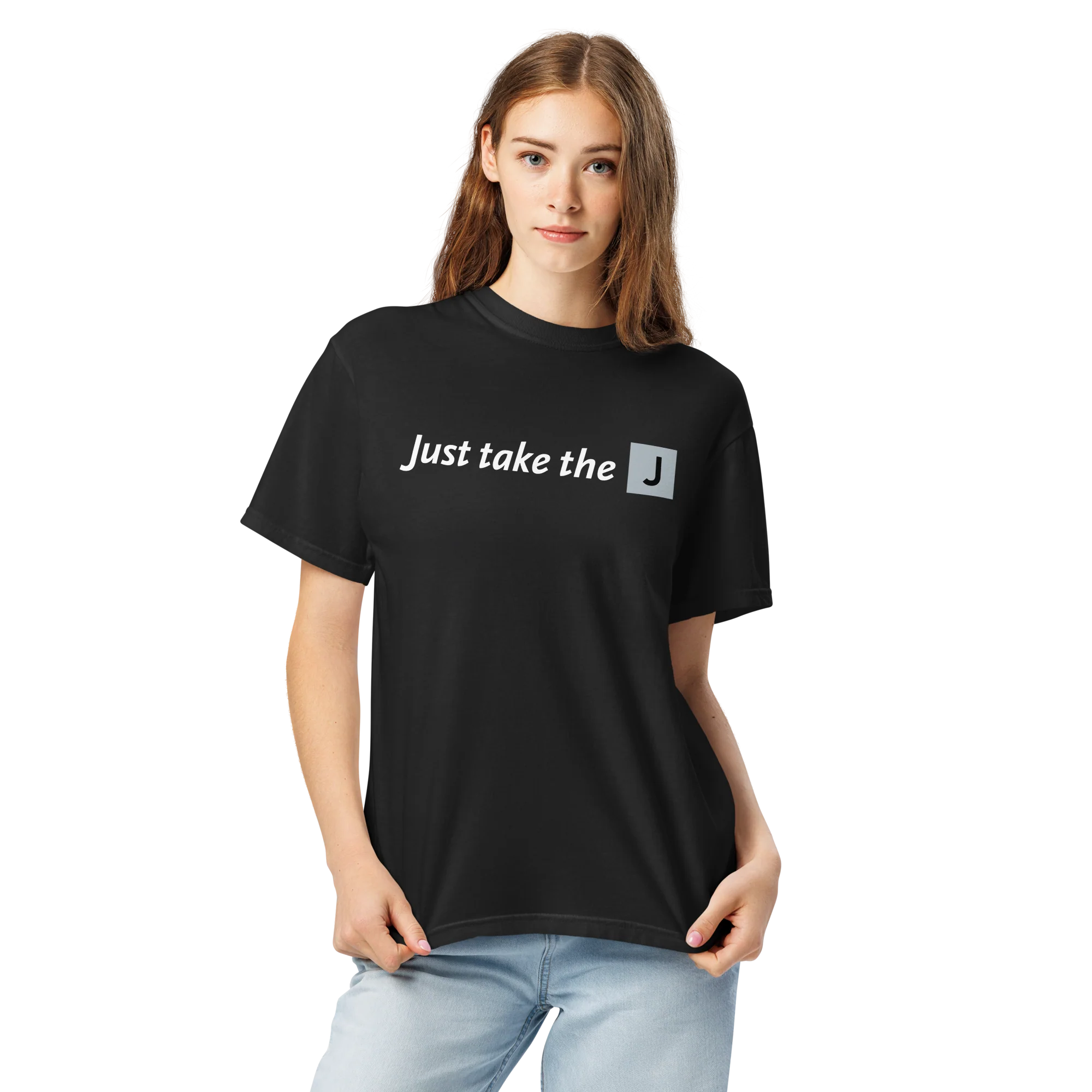 Just Take the J Unisex Heavyweight T-shirt - Image 2