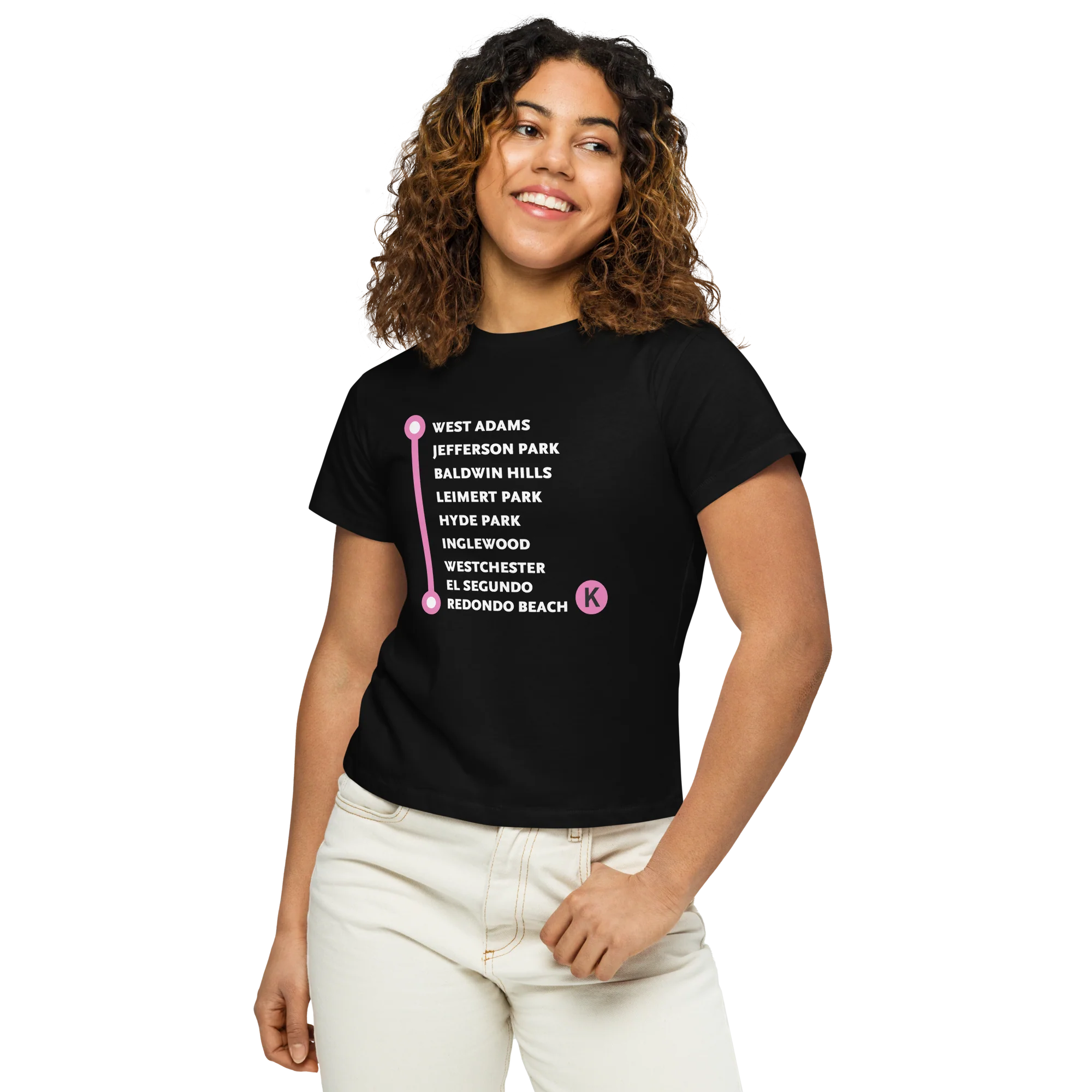 K Line Neighborhoods Women’s High-Waisted T-Shirt - Image 4