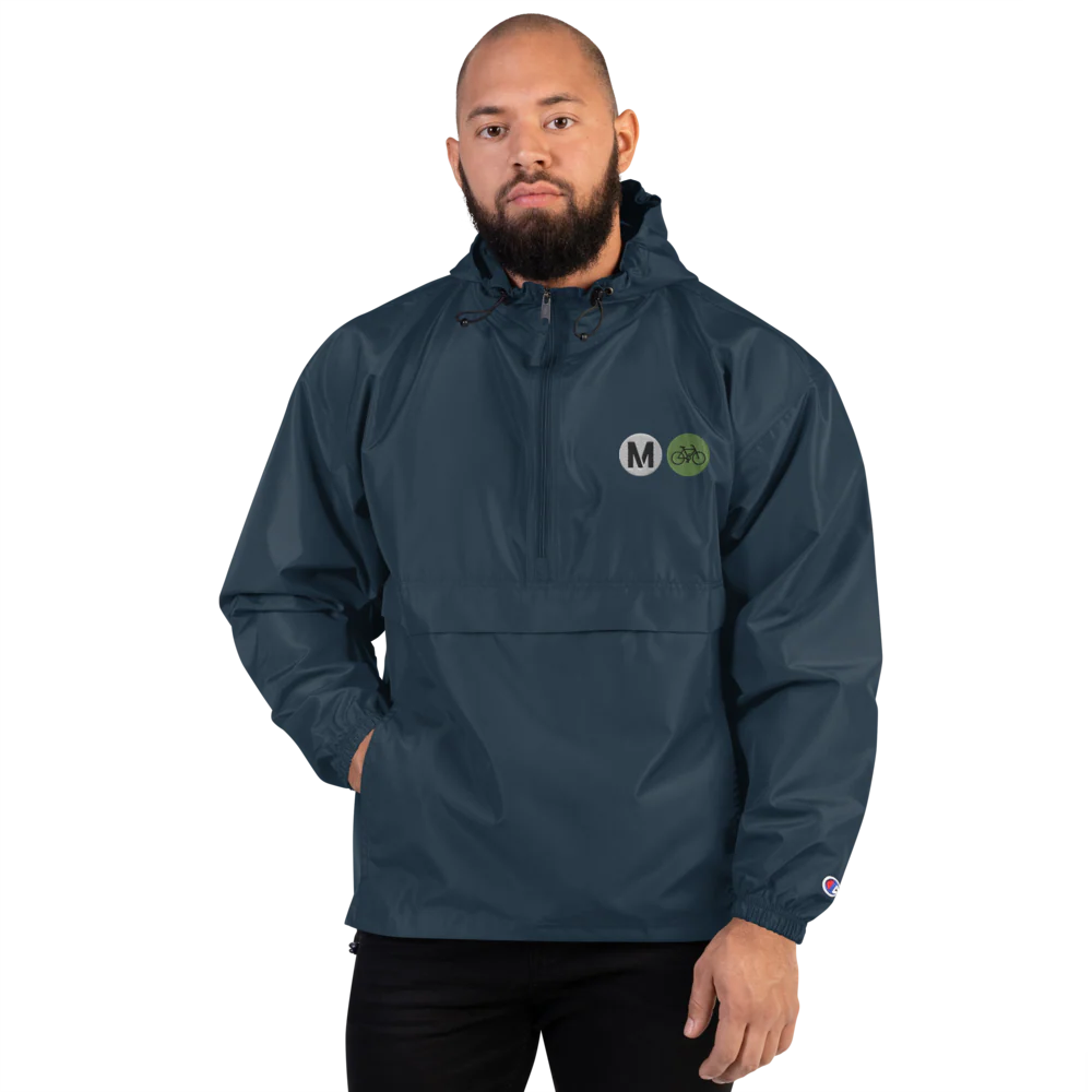 Metro Bike Embroidered Champion Men's Packable Jacket - Image 3