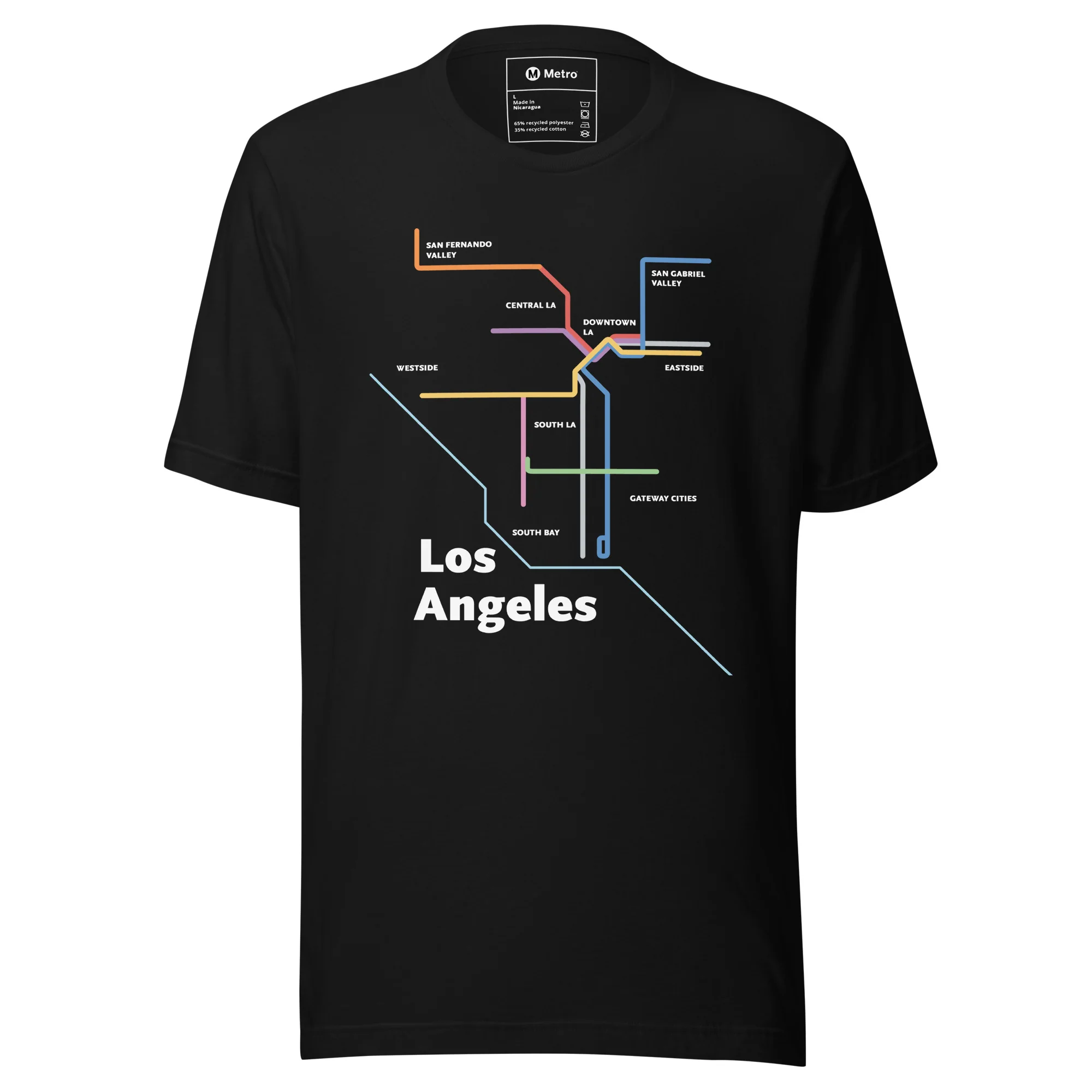 Los Angeles Dark Mode Map Unisex T-shirt - Image 5
