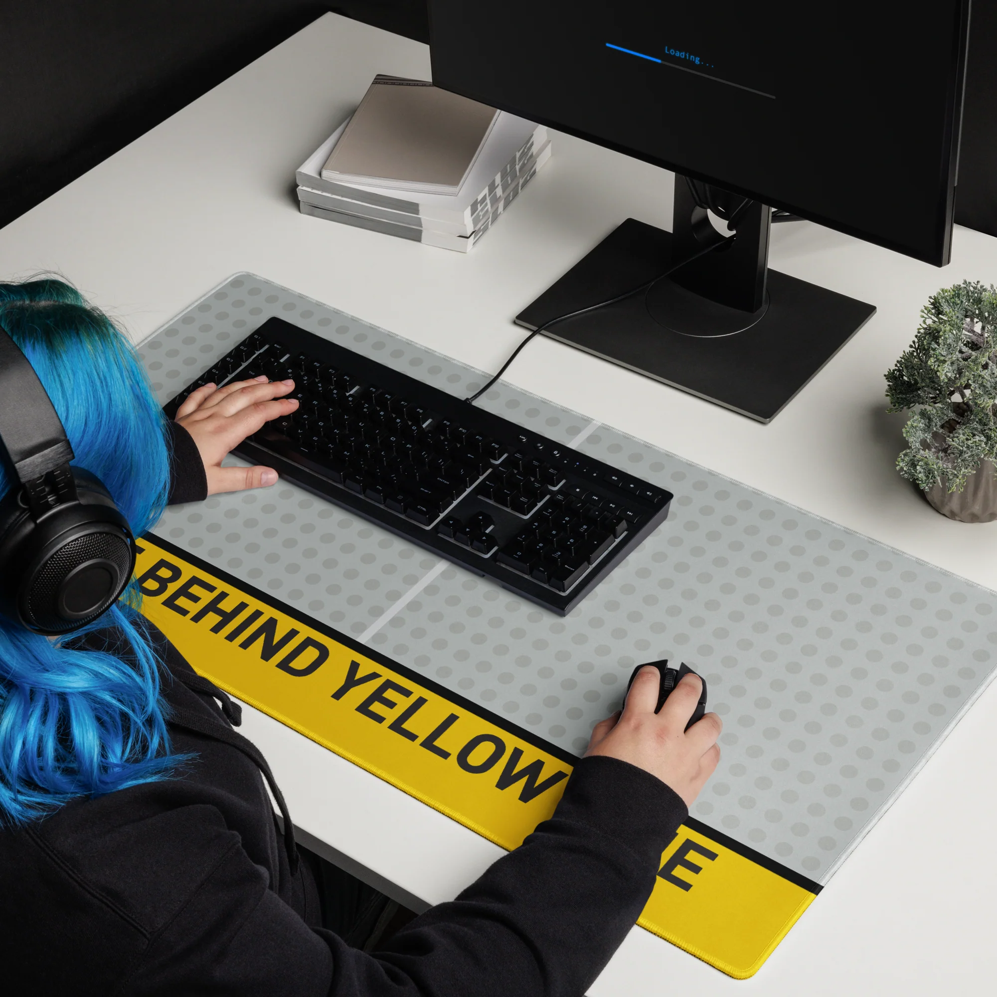 Wait Behind Yellow Line Mouse Pad - Image 3
